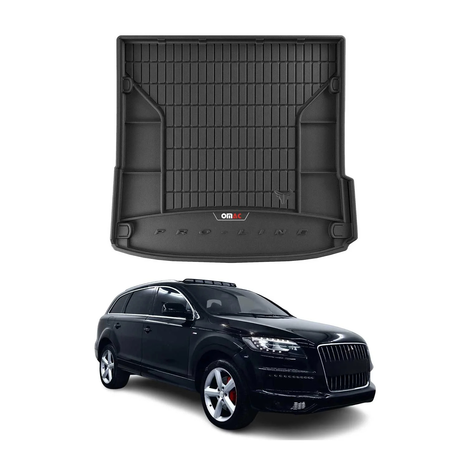 Tapis de coffre étanche OMAC avec rebords 3D pour Audi Q7 4LB noir