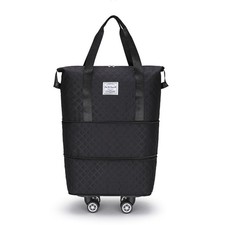 Expandable Rolling Duffle Bag with Wheels, Waterproof Travel Tote for Trips