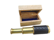 Vintage Brass Spyglass Telescope 7 Nautical Pirate Scope Leather Antique Style