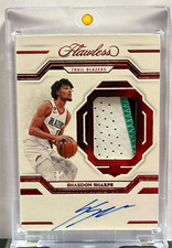 2022-23 FLAWLESS SHAEDON SHARPE RC ROOKIE PATCH AUTO RED #D 01/15 BLAZERS READ
