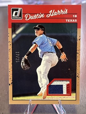 2023 Donruss Dustin Harris Triple Color Relic RC / 25 Texas Rangers