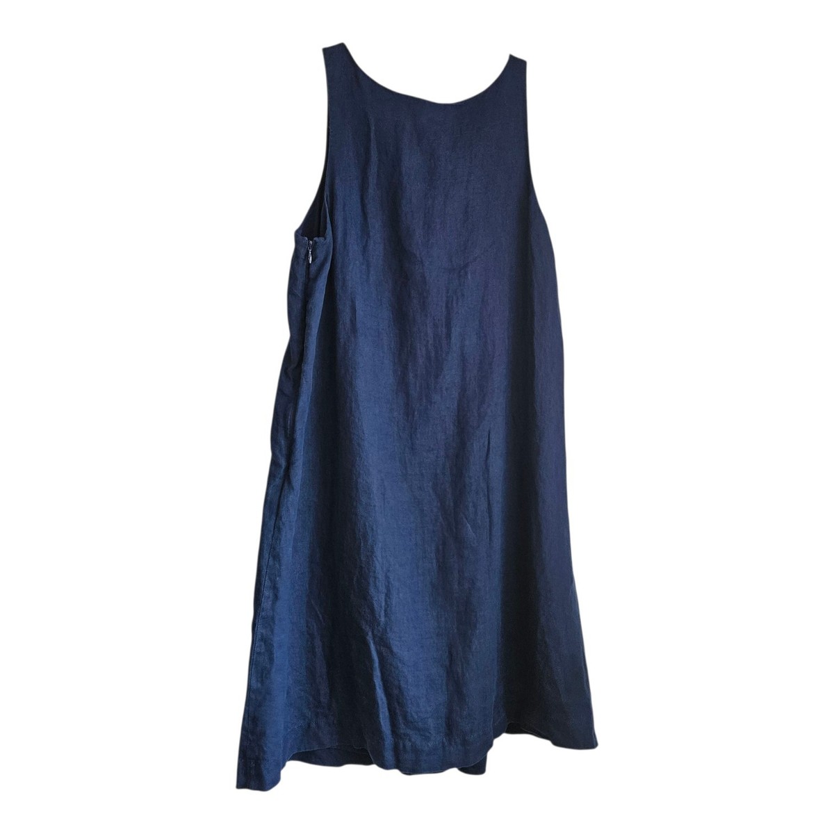 Vineyard Vines Dark Blue Linen Shift Dress Sleeveless Pintuck Lined Size 4  | eBay