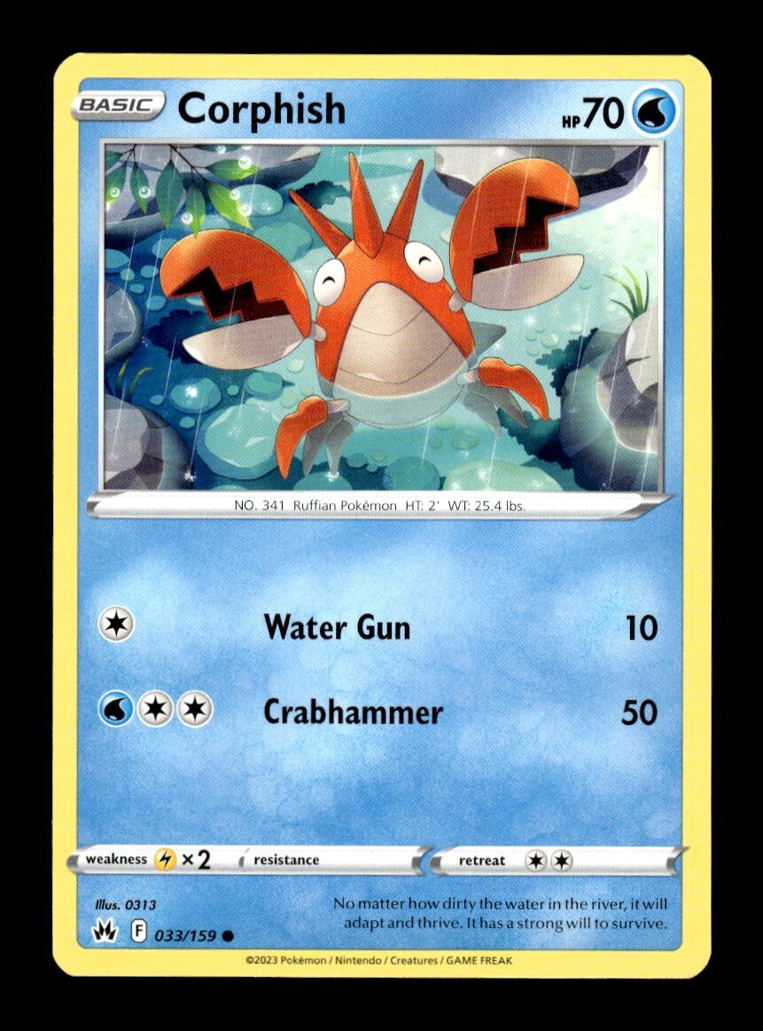 Pokemon Crown Zenith CORPHISH 033/159 | eBay