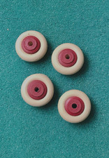 4 White Rubber TIRES w WOOD HUBS 3/4" HUBLEY Arcade Cast Iron new with old look