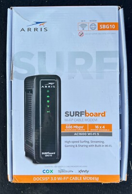 ARRIS Surfboard SBG10 DOCSIS 3.0 16 x 4 Gigabit Cable Modem & AC1600 Wi-Fi