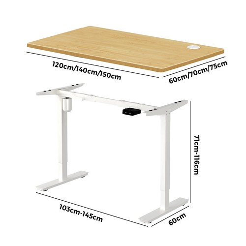 Oikiture Electric Standing Desk Single Motor 120/140/150cm - Picture 2 of 220
