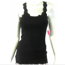 Jenni by Jennifer Moore Women Sleepshirt Sleep Tee Top XS Black Tank Stretch