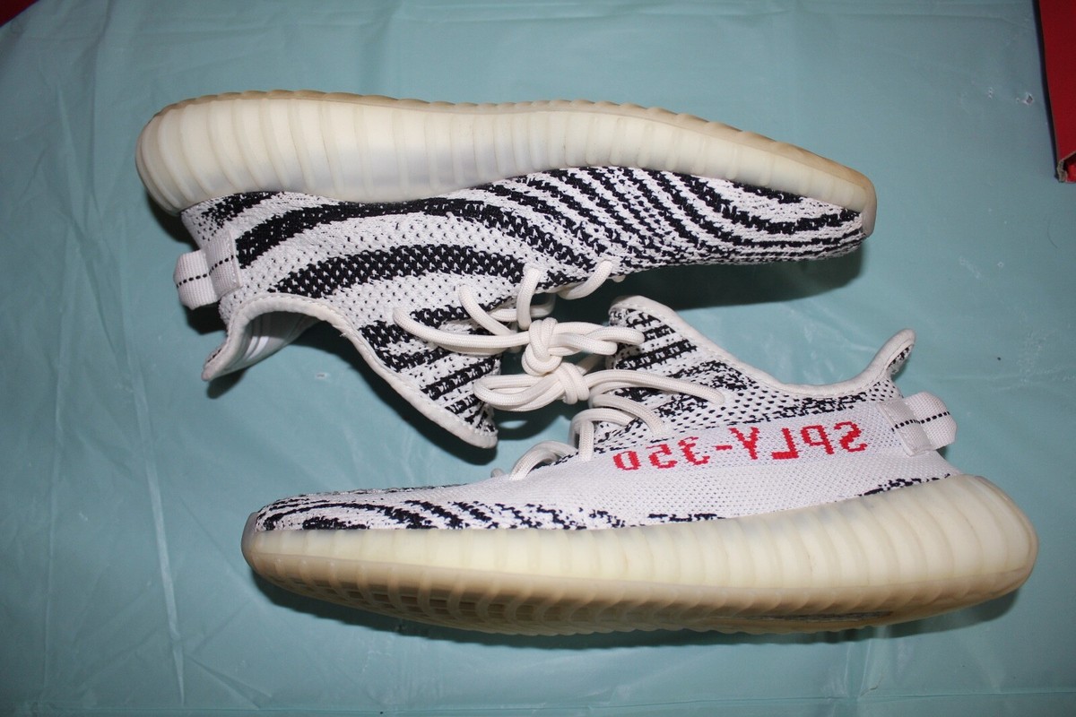 Adidas Yeezy Boost 350 V2 Zebra Black White Red CP9654 SIZE 9.5