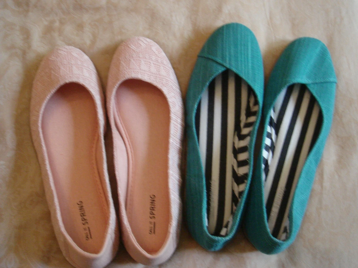 call it spring brand new 2 pairs fabric comfy flat shoed debenhams