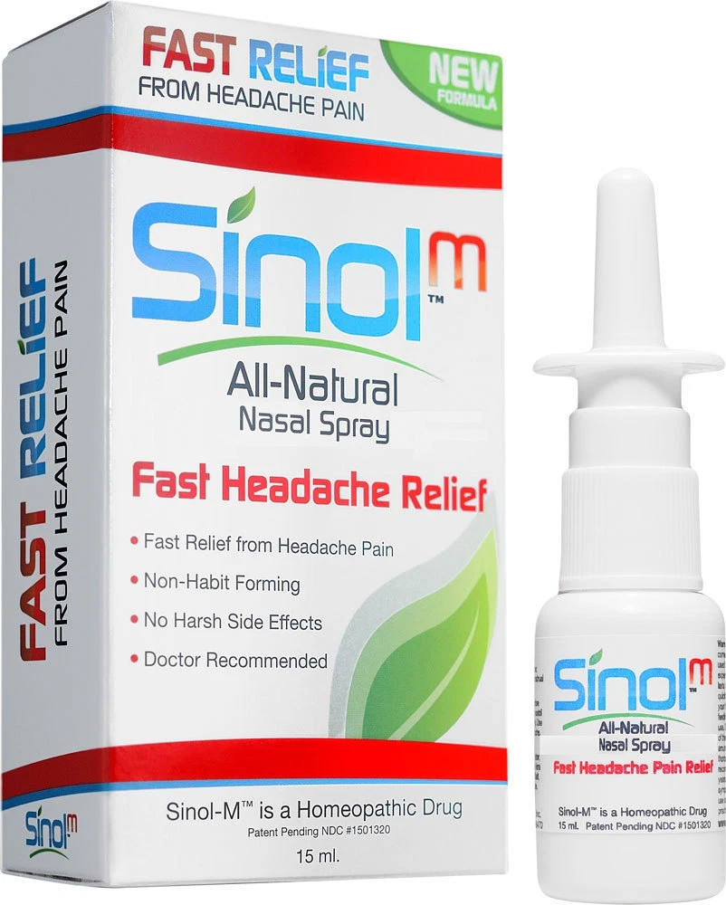 Sinol Headache Relief Homeopathic Nasal Spray w Capsaicin Relief