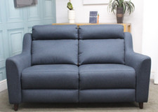 JOHN LEWIS, ELEVATE ELECTRIC MEDIUM 2 SEATER SOFA IN BRUSHED TWEED NAVY FABRIC
