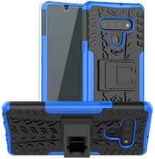 Case for Stylo 6 with Protective Film Shockproof Dual Layer Hybrid Stand Cover