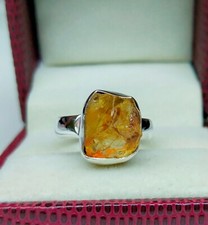 Natural Citrine Ring 925 Sterling Silver Handmade Ring Raw Gemstone Ring R94