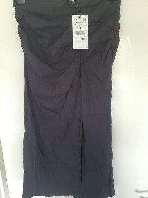 Zara drapierter Midirock schwarz Größe M