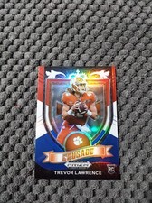 trevor lawrence 2021 prizm draft rookie red white blue jaguars clemson #161