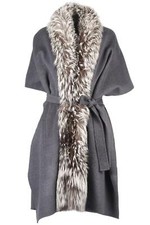 Hockley Belted Fox Fur And Cashmere Poncho Fr 38 Uk 10