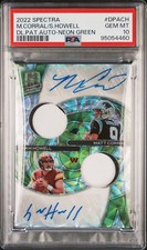 2022 Sam Howell Matt Corral Spectra Neon Green Dual Patch Auto PSA 10 Rookie RPA