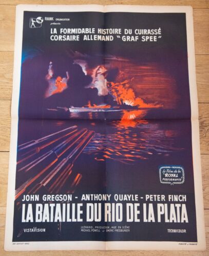 LA BATAILLE DU RIO DE LA PLATA Affiche cinéma 60x80 MICHAEL POWELL, JOHN GREGSON - 第 1/5 張圖片