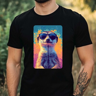 Men's Meerkat Sunglasses Cotton T-Shirt Size XS to 5XL