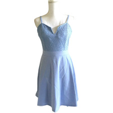 No Boundaries Women's Summer Lace Dress Sleeveless Size L (11-13) Juniors Blue