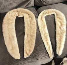TWO VINTAGE CASHMERE SWEATER COLLAR ATTACHMENT FURS