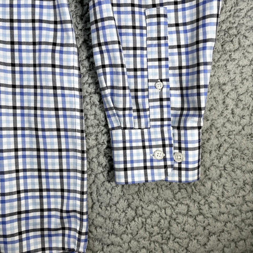 Turnbury Button Down Shirt Mens Large Dress Long Sleeve Blue Plaid - Image 4 of 4