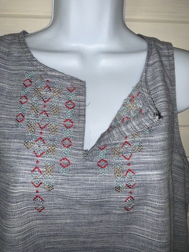 Woolrich Sz LARGE Outside Air Eco Rich Tank Top Shirt Cotton Linen EUC - Picture 4 of 11