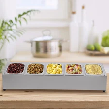 Spice Rack Shelf Inclined Seasoning Organizer Holder Stainless Steel Five Pans