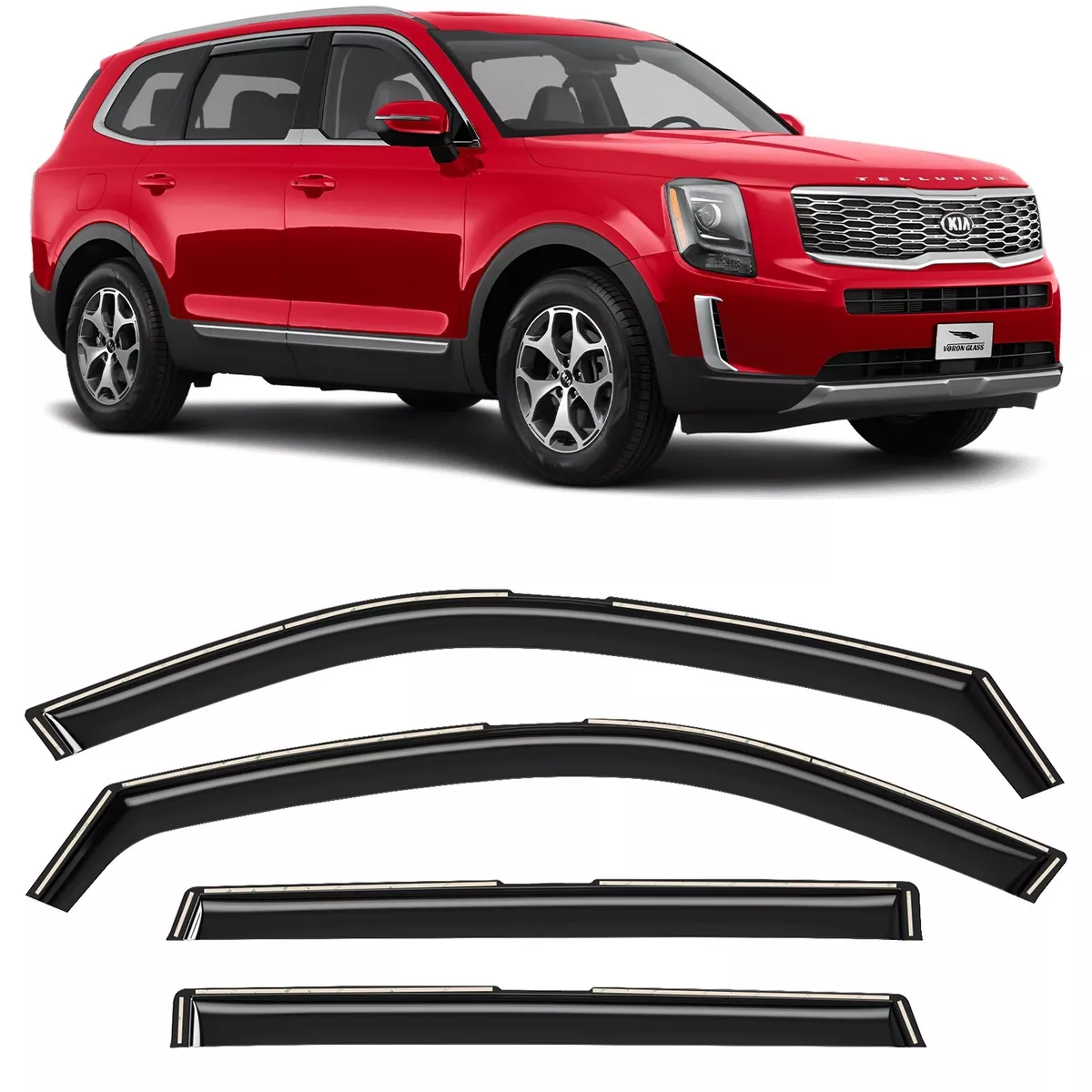 Sun Rain Visors Wind Rain Guards for 2020 2023 Kia Telluride SHATTERPROOF
