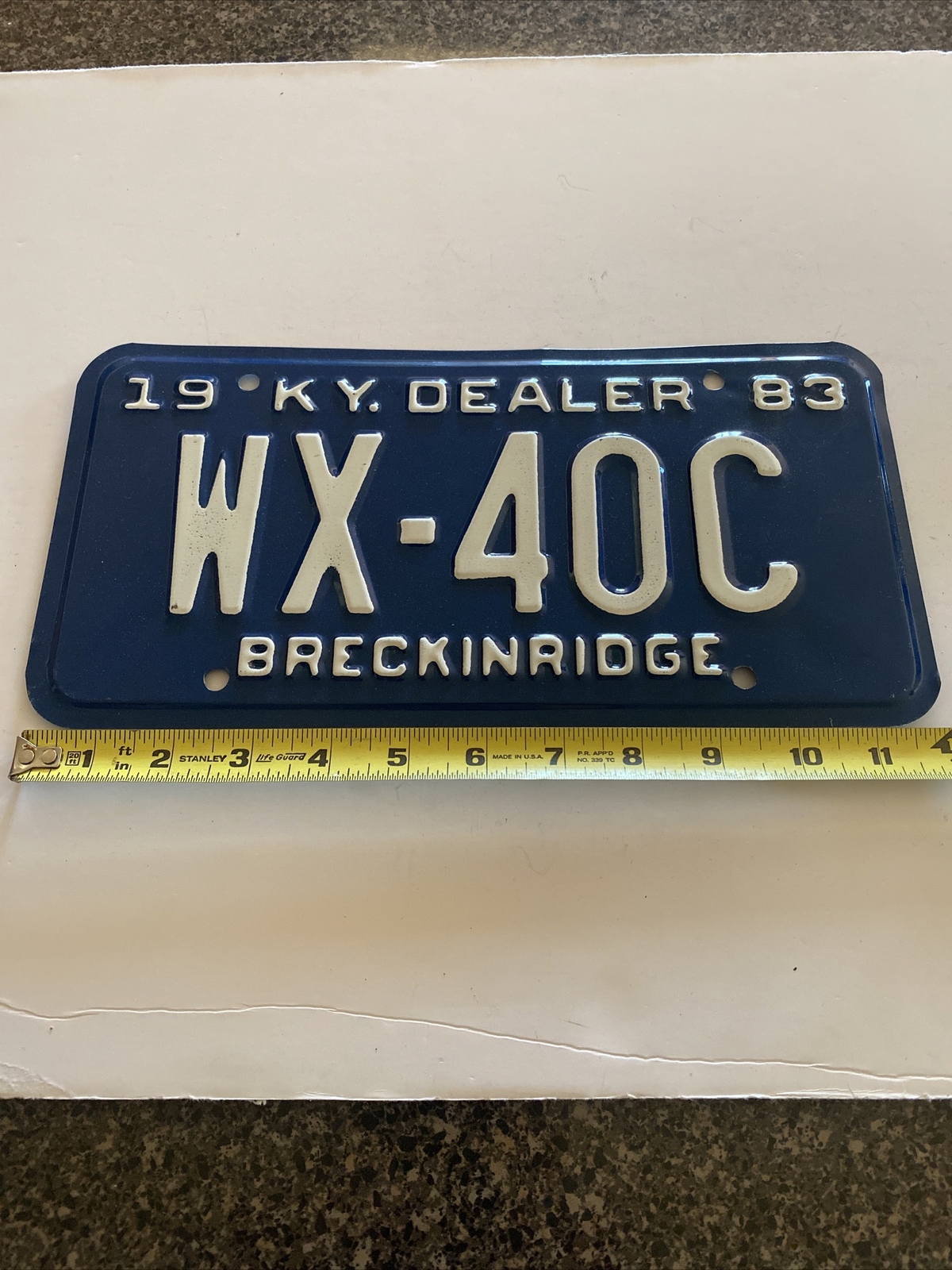 1983 KENTUCKY DEALER LICENSE PLATE WX40C Breckinridge eBay