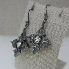 Sterling Silver Celtic Cross Celtic Cross Diamond Earrings KEITH JACK Jewelry 