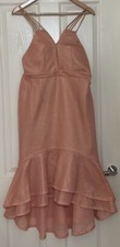 Runaway The Label - Rose Gold Metallic Shimmer Cocktail Dress - UK 12