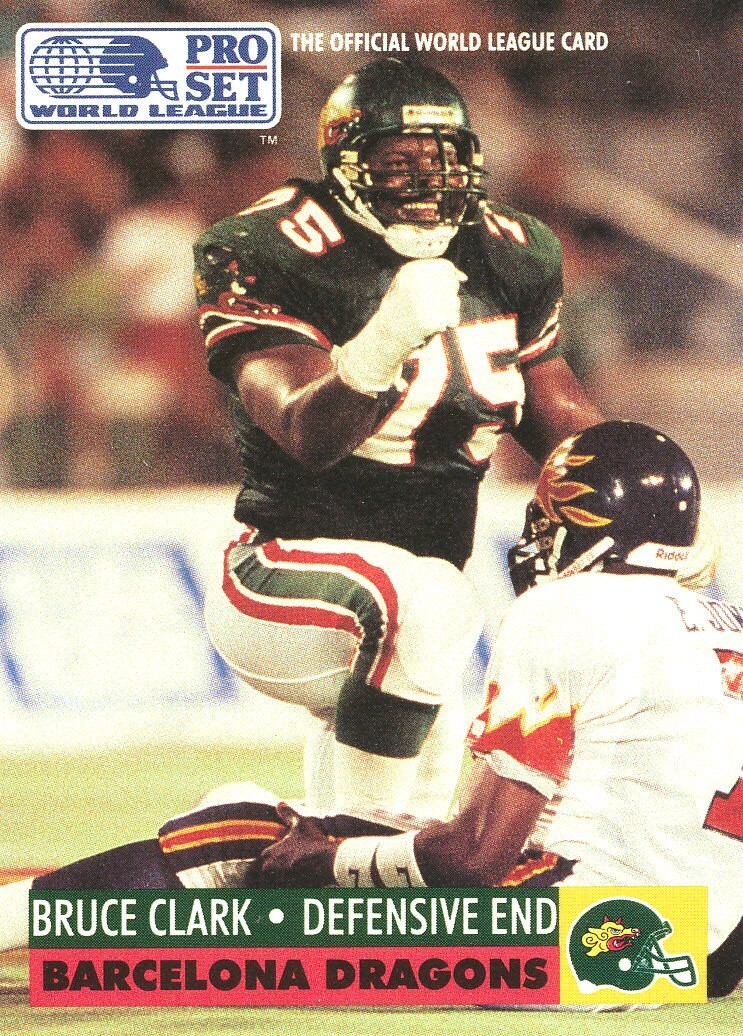 PRO-SET WLAF Bruce Clark PACKERS Penn State PSU NITTANY-LIONS