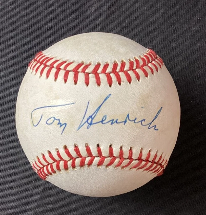 Tom Henrich Signed Rawlings Baseball JSA w/COA 'Old Reliable' N.Y Yankees MLB! - Image 2 of 4