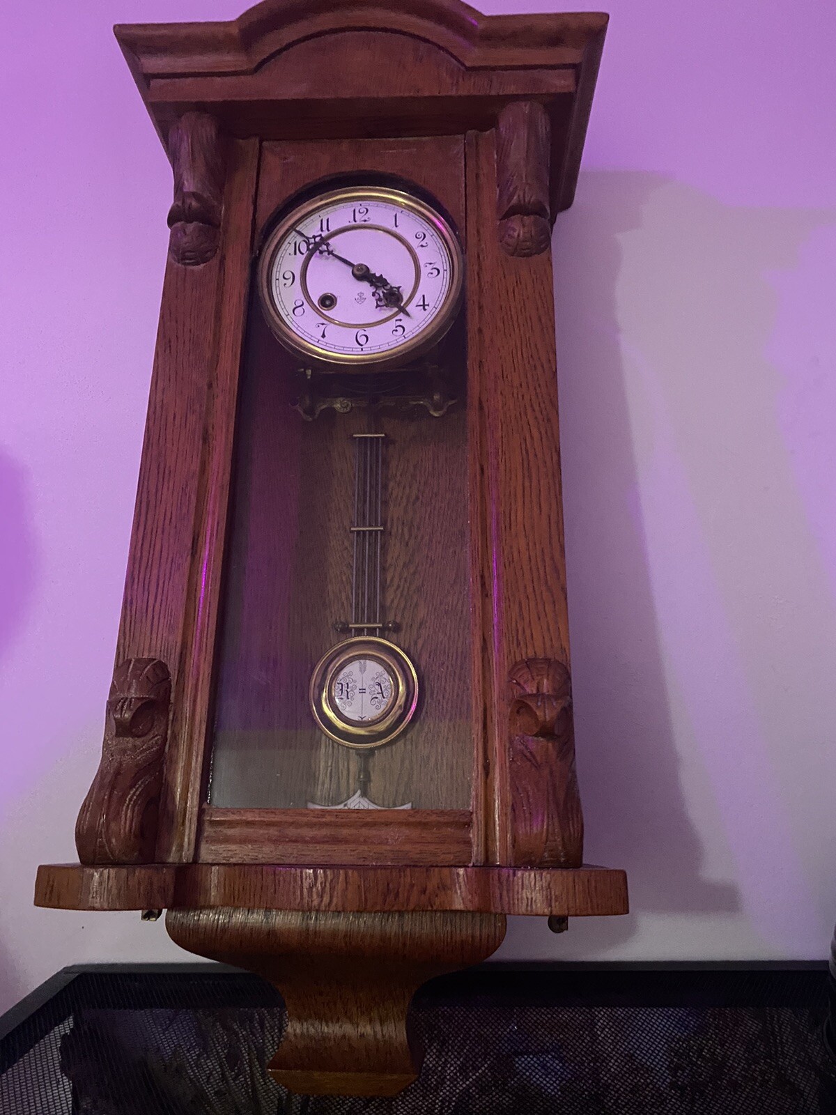 Brown Wooden wall Antique Grandfather Clock eBay