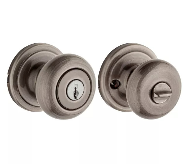 Kwikset Hancock Entry Door Knob Antique Nickel Finish 740H15A