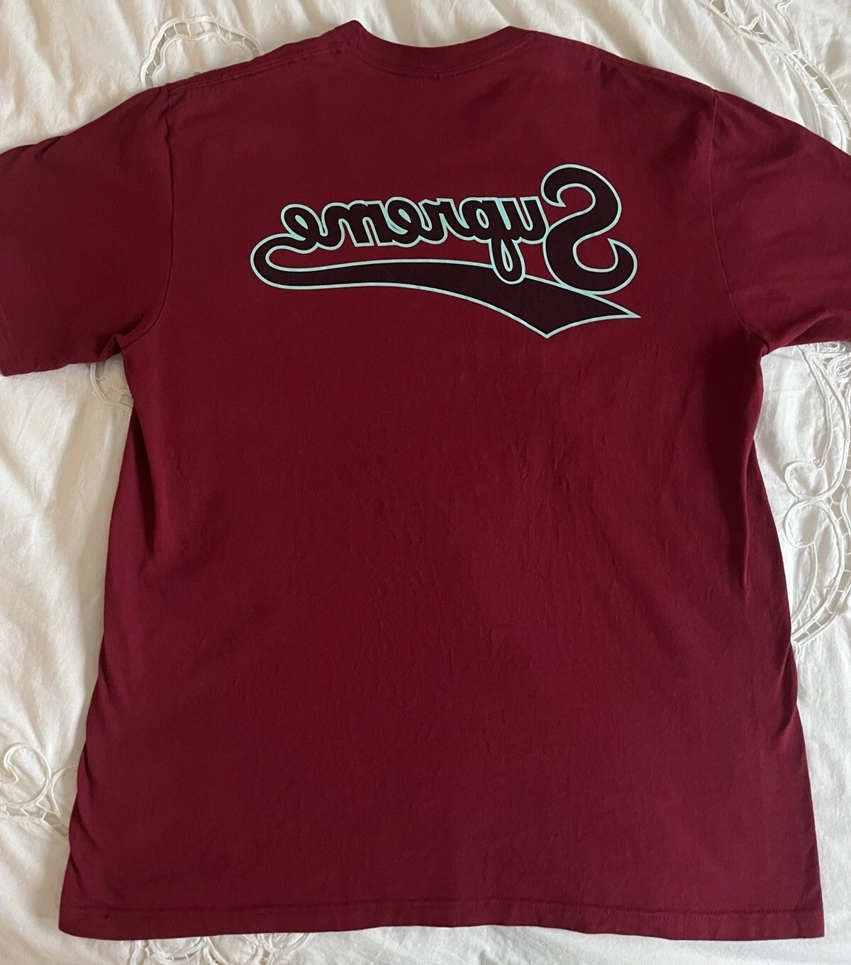 T shirt Supreme Backwards Reverse grand Cardinal rouge marron SS24 Supreme T shirt L