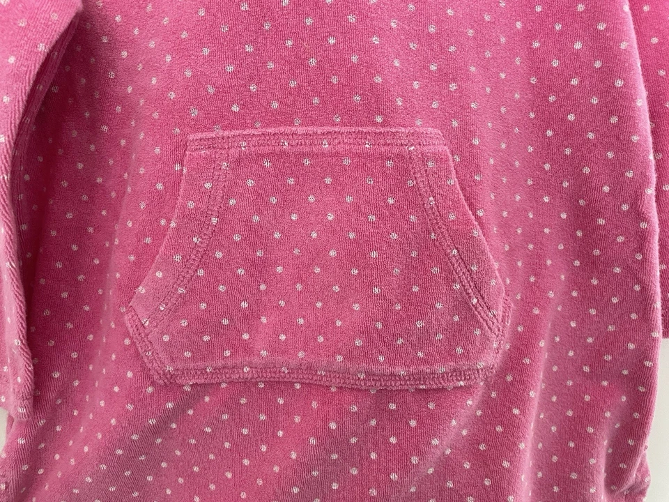 Circo Toddler Girl Small Polka Dot French Terry Hooded Long Sleeve Shirt Pink 5T - Image 3 of 4