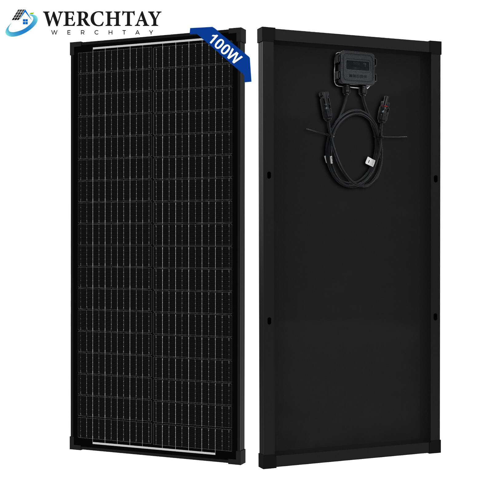 200W Watt Monocrystalline Solar Panel Kit 12V Battery Charger Home RV Off Grid