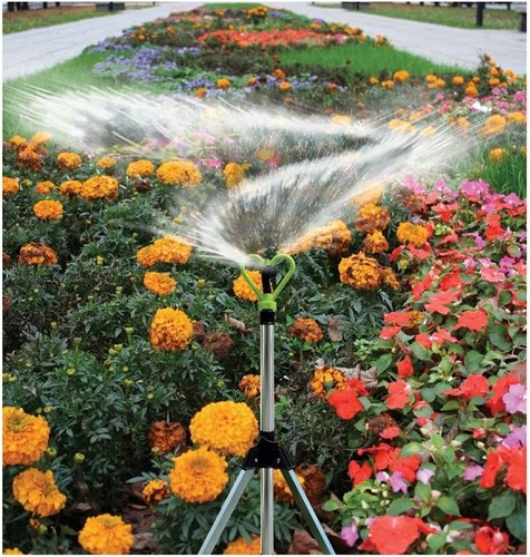 Tripod Sprinkler Rainforest Lawn Garden Revolving Adjustable fine mist Spray - Picture 2 of 5