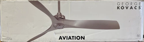 Minka Aire Aviation 60" Indoor Brushed Nickel w/Medium Maple Fan F853-BN/MM - Picture 2 of 3