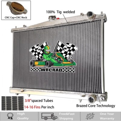 Manual Cooling Radiator For NISSAN SKYLINE R33 GTR GTS-T GTST/ R34 RB25DET 2-Row