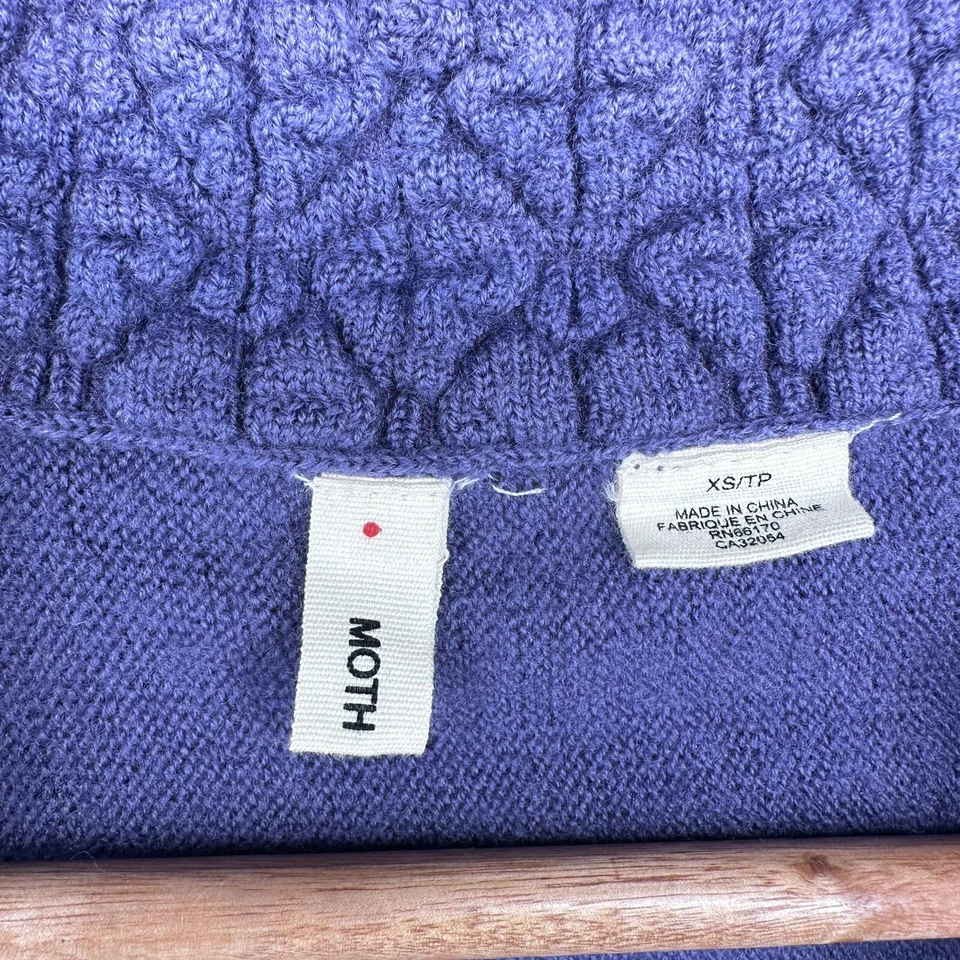 Cárdigan Suéter MOTH Anthropologie Púrpura Ha’ Penny Lana Talla XS Foto 4 de 4