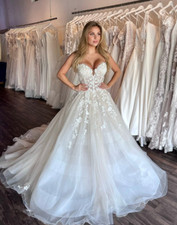 Bohemian Sweetheart Lace Wedding Dresses A Line Tulle Vintage Bridal Gowns