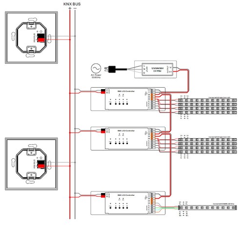 LED CONNEX KNX Wallpanel SR-KN9551T4 TOUCH 4-Taster - Bild 4 von 4