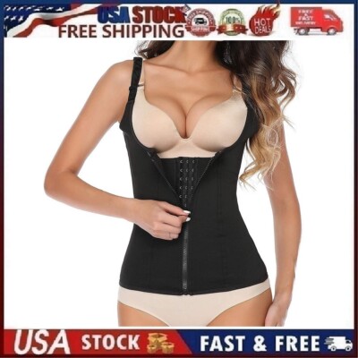 Women Waist Trainer Cincher Body Shaper Corset Girdle Slimming Belts Zipper Vest
