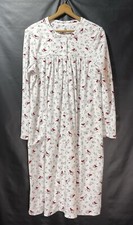 Aria Red Cardinals Velour Fleece Pjs Long Night Gown Soft Knit Large W/Pockets
