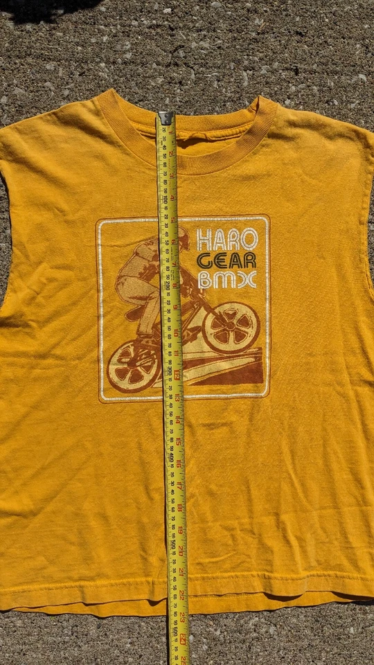 Camiseta de Colección Años 80 HARO BMX Bicicleta de Carreras Antigua Escuela Para Hombres Llantas Cortadas Mag RARA Foto 4 de 4