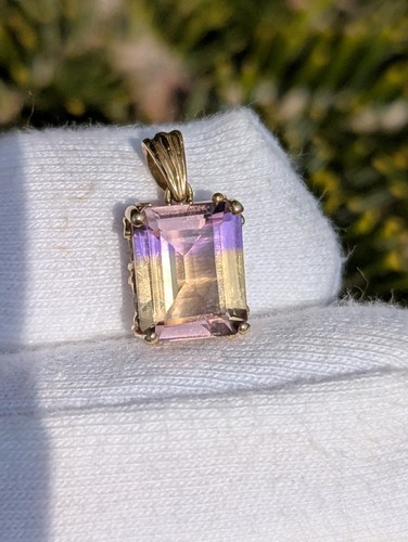 9ct Yellow Gold Ametrine Pendant - Picture 3 of 12