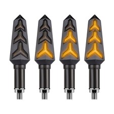 4PCS Motorcycle Indicator Lights, 12V Super Bright Flowing Turn Signal Brake ...
